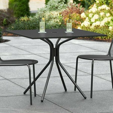 LANCASTER TABLE & SEATING Harbor Black 36'' Square Outdoor Standard Height Table with Modern Legs 427CMSM3636B